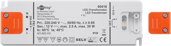 LED-muuntaja 12 V (DC) (DC), 30 W