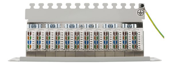 10" patch panel, 12xRJ45, Cat6a, STP, 10Gbps