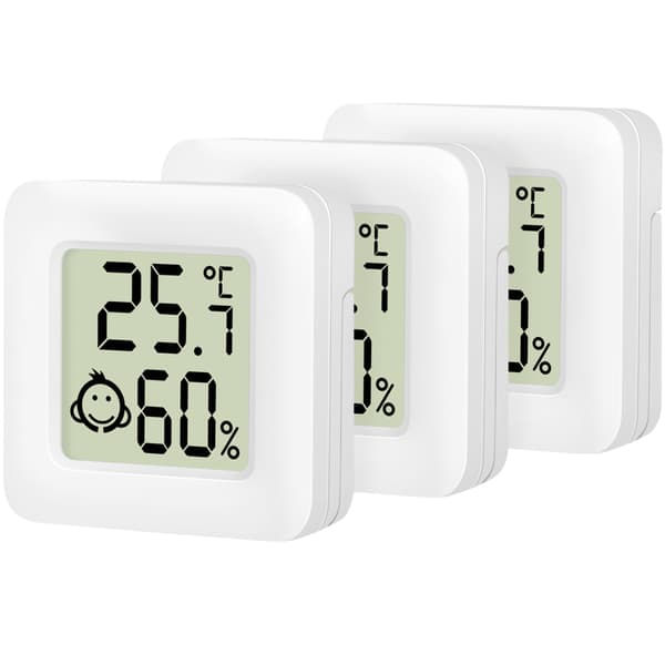 Digitalt minitermometer/hygrometer 3-pakning