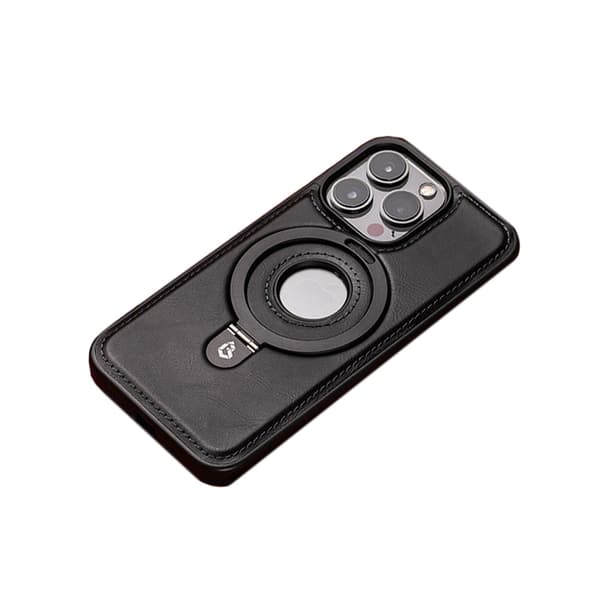 iPhone 16 Plussan nahkakotelo - musta iPhone 14 Pro