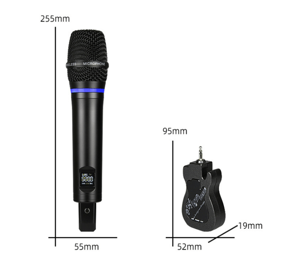2-pack Trådlös Mikrofon Bluetooth Reverb Black