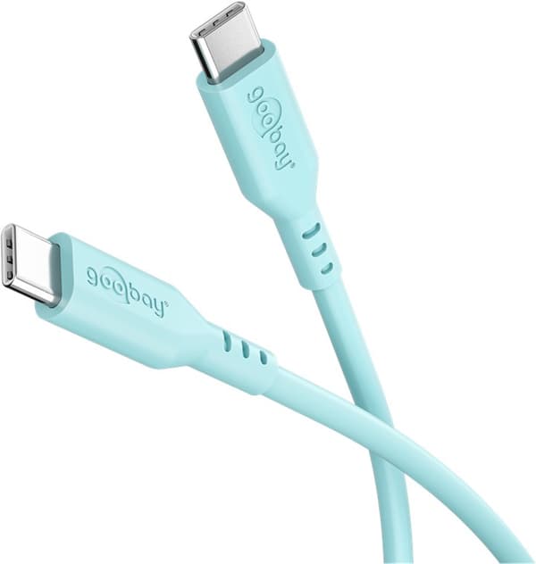 USB-C™-silikonikaapeli, 1,5 m, turkoosi