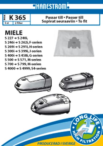 Vacuum cleaner bags K365