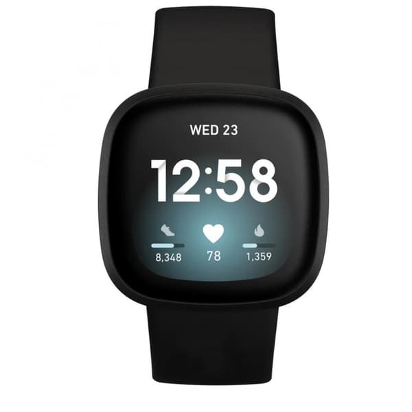 Kellon ranneke Fitbit Versa4/Fitbit Versa3/Fitbit Sense/Fitbit Sense2 Black S