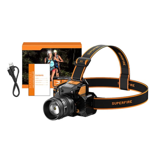 Forlygte Superfire HL58, 350lm, USB