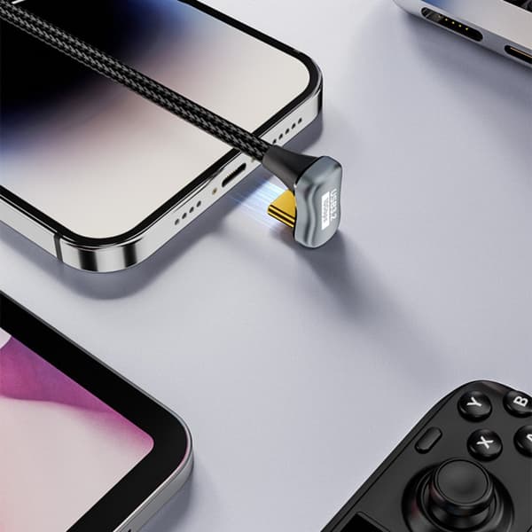Full-Function GEN2 U-formet USB-C til USB-C datakabel 10Gbps, 100W PD, 4K@60Hz, aluminiumlegering og nylon, 0.5/1/1.5/2m 2 m