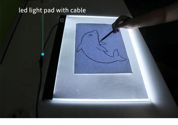 Lystavle/tegnebrett, A3 med USB og LED