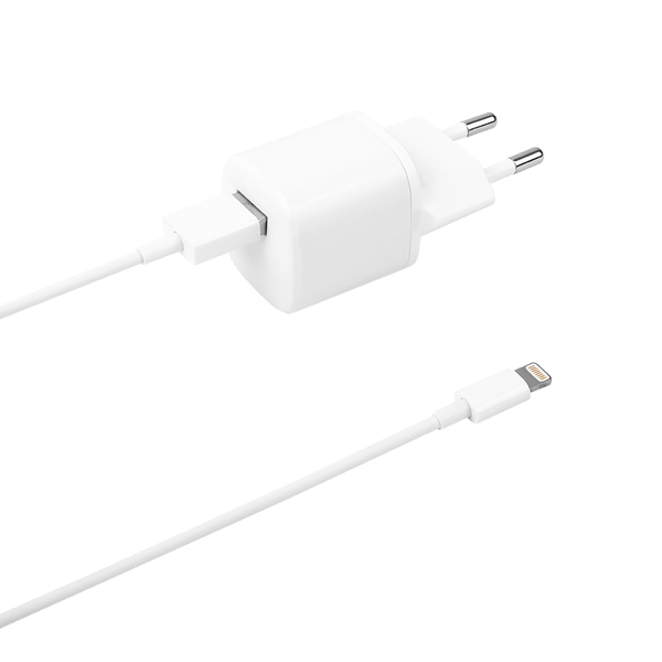 USB wall charger, USB-A, 2.4 A, incl. 1 m USB-A to Lightning