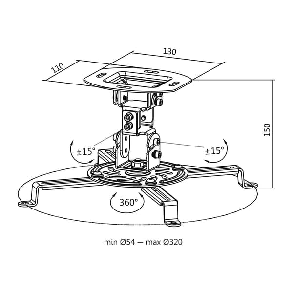 Projektorholder Universal 150mm