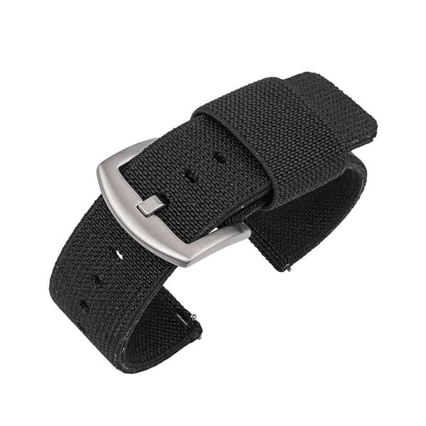 Nylon urrem med Quick Release fjederstænger Black 20 mm