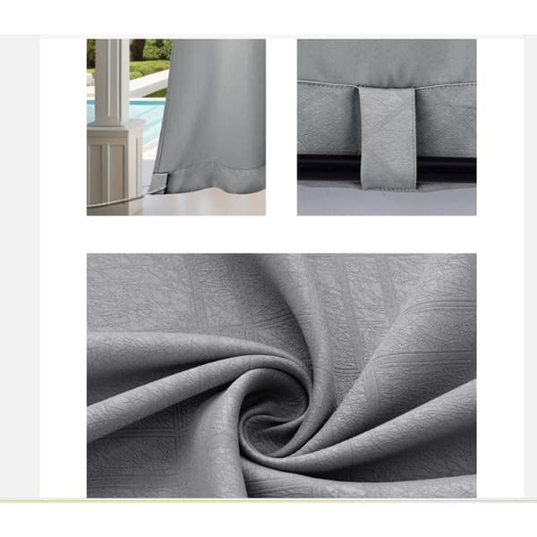 Vattentät präglad utomhusgardin LightGrey M