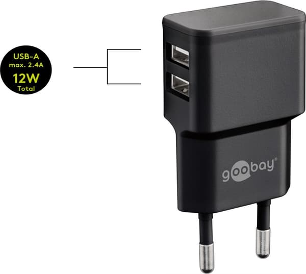 Micro USB dobbelt opladningssæt (12 W)