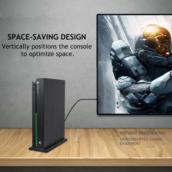 Xbox One X-stativ med blæser og 3 USB-porte
