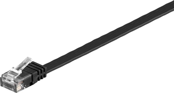 CAT 6 Flat-patch-kaapeli, U/UTP, musta