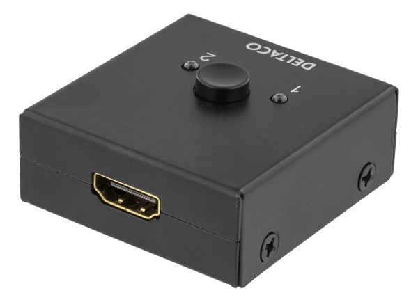Bidirectional HDMI switch, 1-2 or 2-1, manual, black