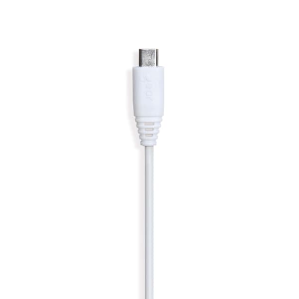 Rund ladekabel MicroUSB til USB-A 0,3m Hvit