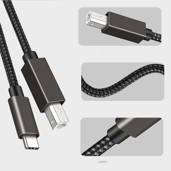 USB-B-USB-C-tulostinkaapeli Black 2 m