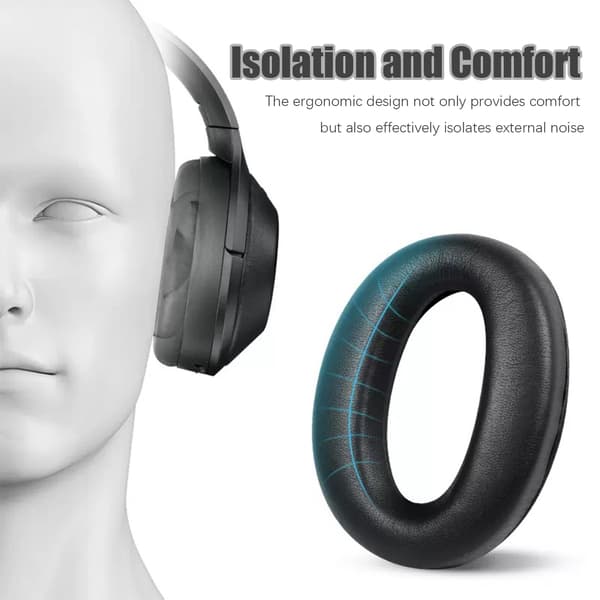 Erstatningsøreputer med ekstra polstring for Sony WH-1000XM4 Black