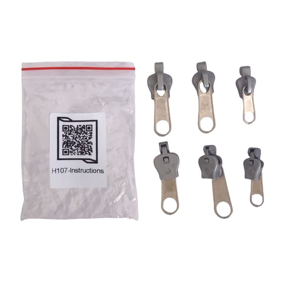 Fix A Zipper (6-pack) - Universal glidelåsreparasjonssett Silver