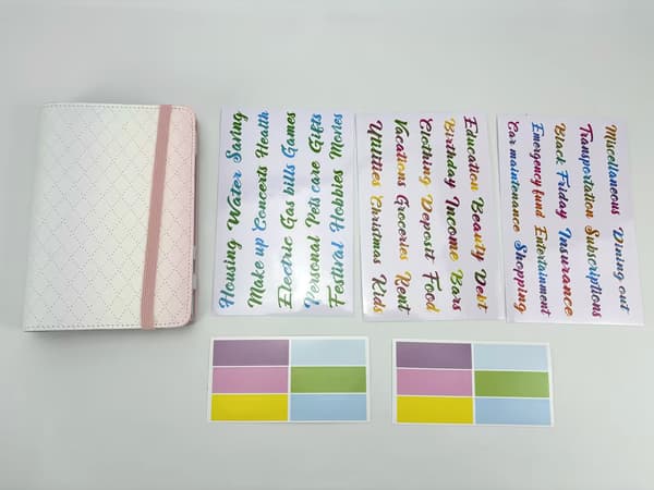 A6 PU-läderpärm Budgetplanerare - Gradient Rosa Lila Grön