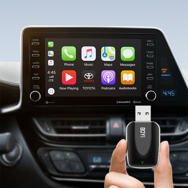 BY967S Trådløs CarPlay & Android Auto 2-i-1 Adapter Black