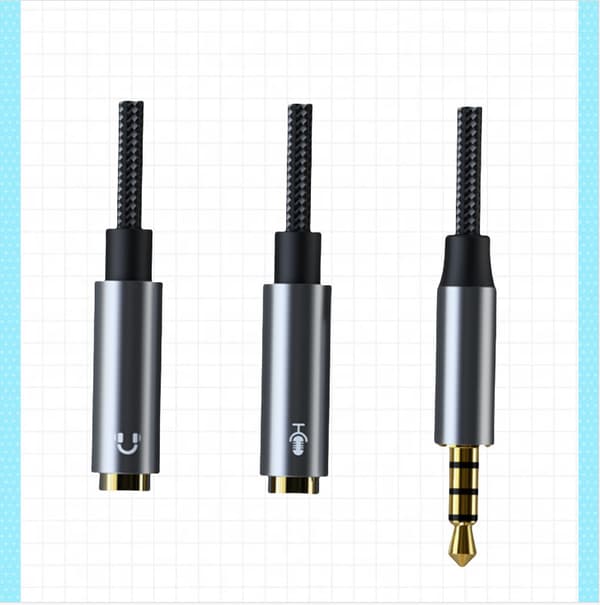 CB01 Hovedtelefon- og Mikrofonsplitter Adapter Audiokabel Model 2