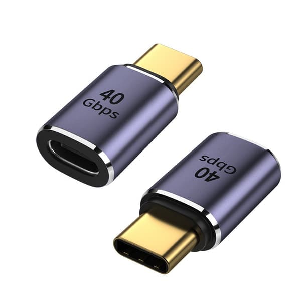 TYPE-C naaras - TYPE-C uros suora sovitin, 40 Gbps, 2 kpl - Ihanteellinen Thunderbolt 3 -laitteille