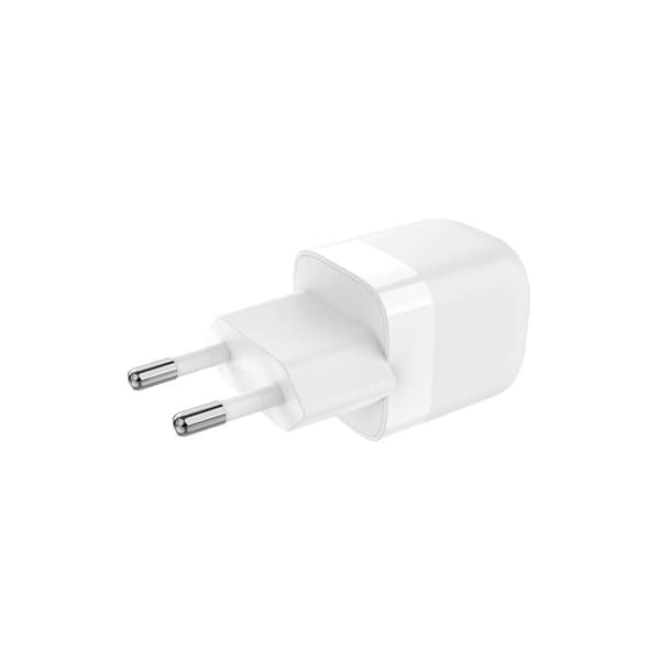 Laturi 220V 1xUSB-C valkoinen PD/PPS 25W kaapeli USB-C–USB-C 3A