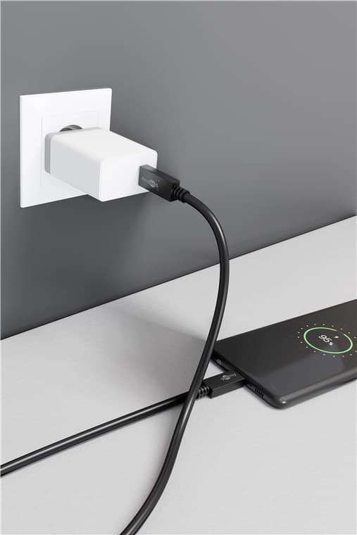 USB-C™-kabel, 1 m, svart