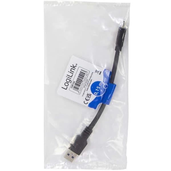USB-A - USB-C-kaapeli USB 3.2 Gen1 15W 0,15m
