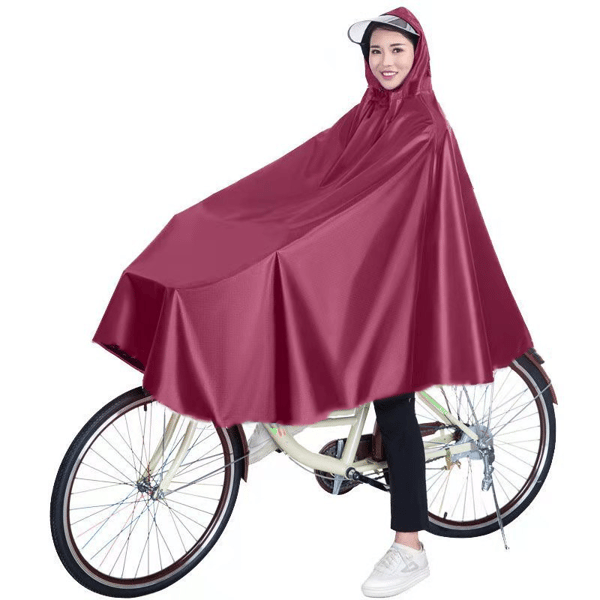 Vandtæt cykel-regnponcho Red