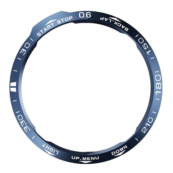 Blå Ram - Vit Text för Garmin Fenix 6x