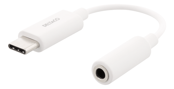 USB-C to 3.5 mm female adapter, 11 cm, active, white
