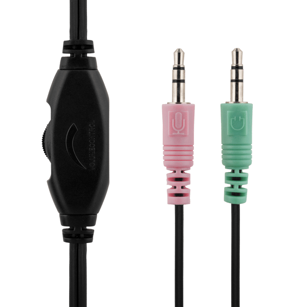 Stereo Headset microphone and volume control 2x 3.5mm black