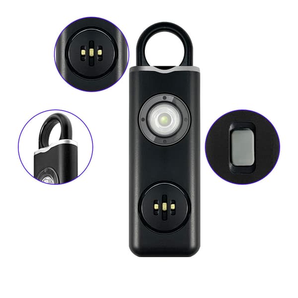 Bærbar overfallsalarm 130 dB Black