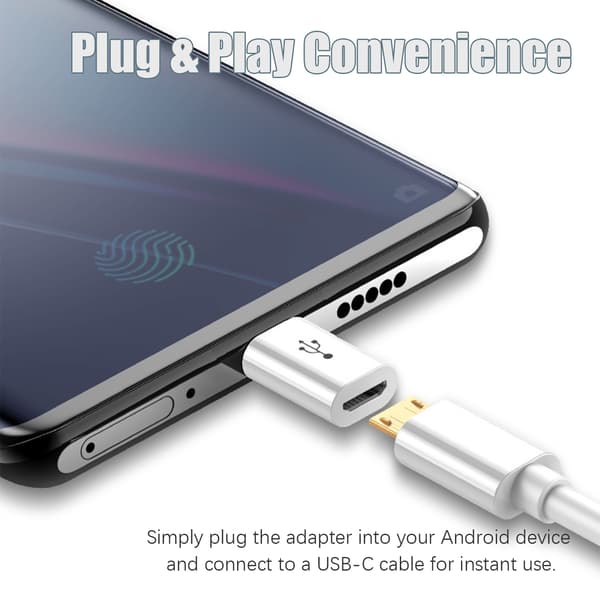 2-pak korte Android til USB-C adaptere White