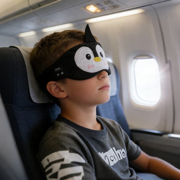 Bluetooth 5.0 Sovemaske med Bluetooth-hodetelefoner Black