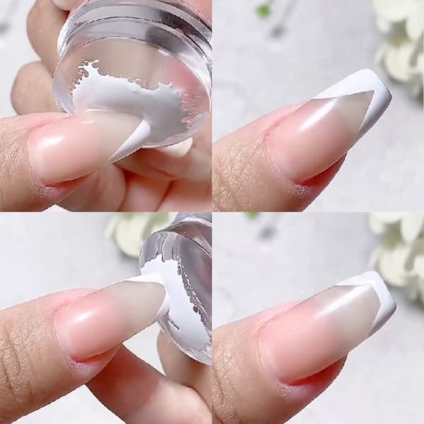 Stämpelkudde för nagelkonst silikon Vit