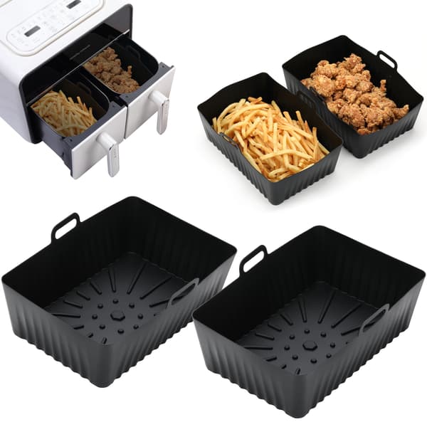 2-pak luftfriturebeholder med ovnluffer Silikone Black