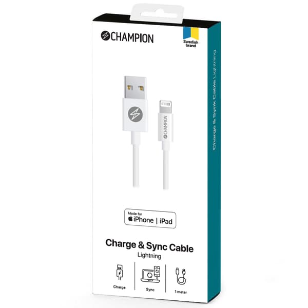 USB-A til Lightning-kabel 1m Hvit