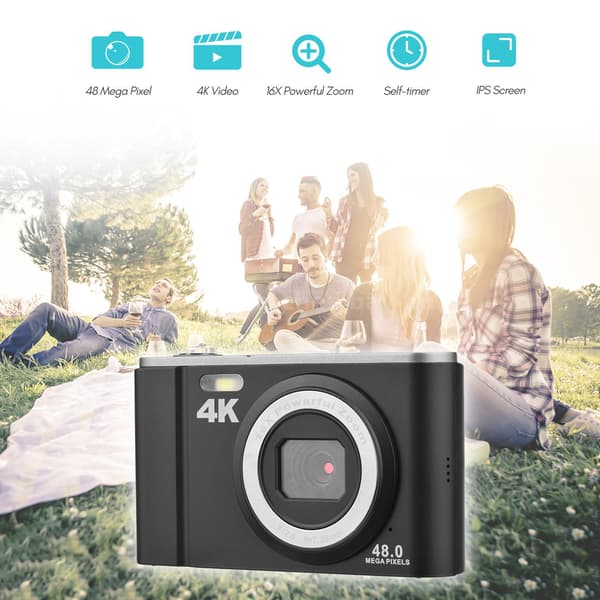 Digikamera 48MP 16x Zoom 4K Video Black