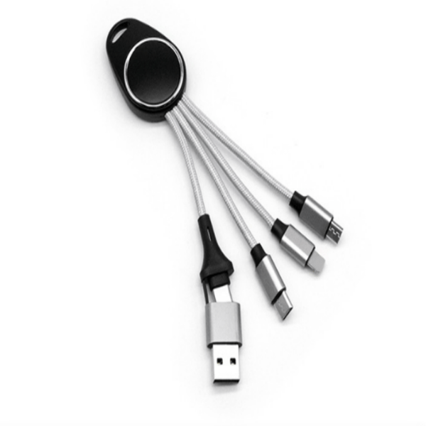 LED 5-in-1-avainnippu datakaapelilla Silver