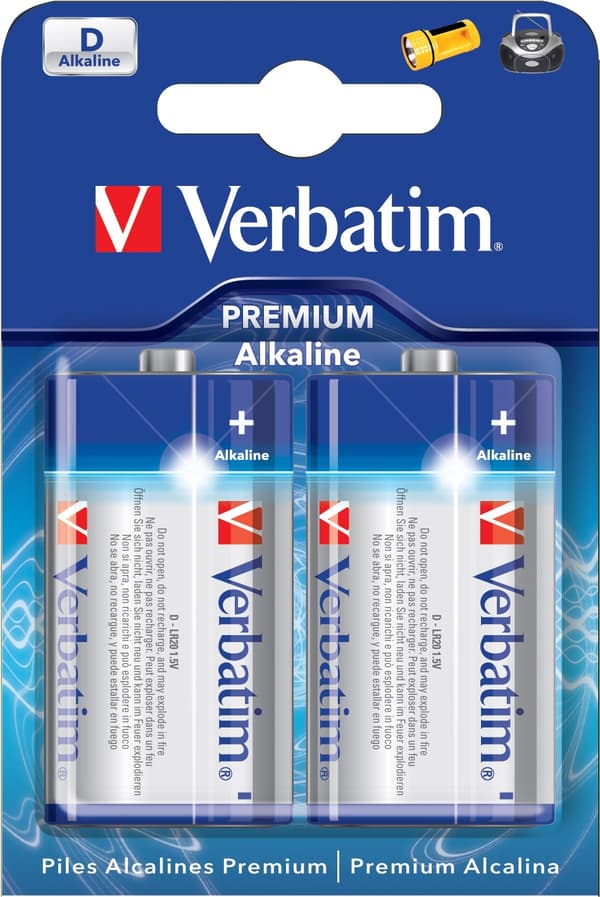 Batteries, D (LR20), 2 pcs Alkaline, 1.5 V
