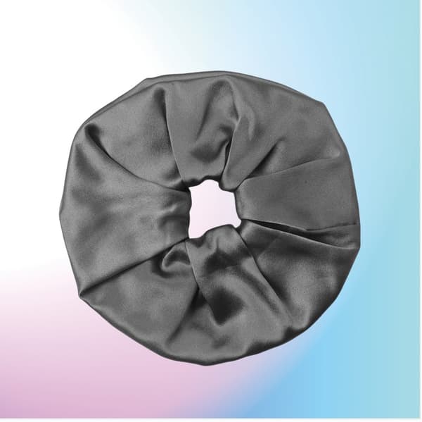 19 Momme 9cm Silke Hår Scrunchie - Blidt Hårtilbehør Grey