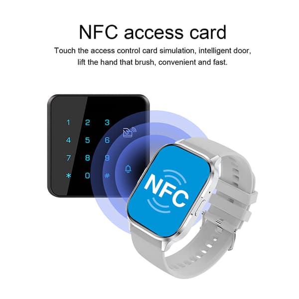 Smartklokke Vanntett Bluetooth-anrops-smartklokke Silver