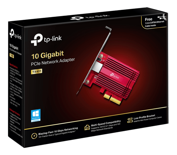 TX401 10 Gigabit PCI Express Network Adapter, red