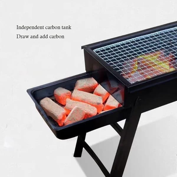 Sammenfoldelig bordplade til kulgrillning M