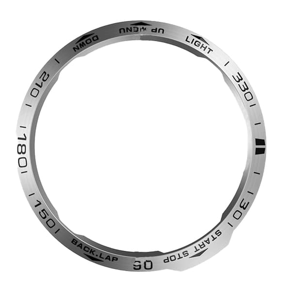 Stilfuld sølvramme til Garmin Fenix 6X - Sorte inskriptioner