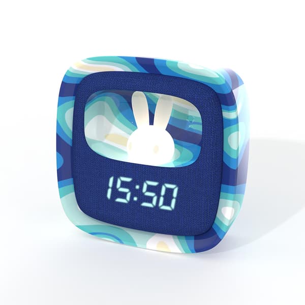 Vekkerklokke med Lys Billy Clock Blue Wave