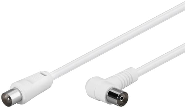 Vinklet antennekabel (80 dB), 2x skjermet